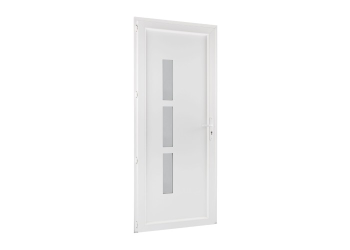 Porta Entrada PVC Manhattan 3 Vidros 90×205 | Veka 70 mm