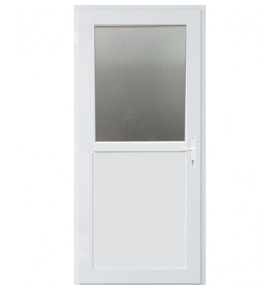 Porta Exterior PVC Meio Vidro Fosco Por Medida ESQUERDA