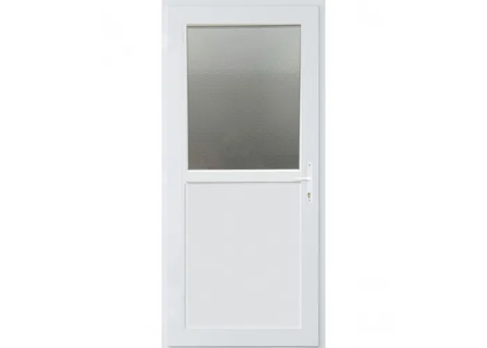 Porta Exterior PVC Meio Vidro Fosco 80x200cm Esquerda