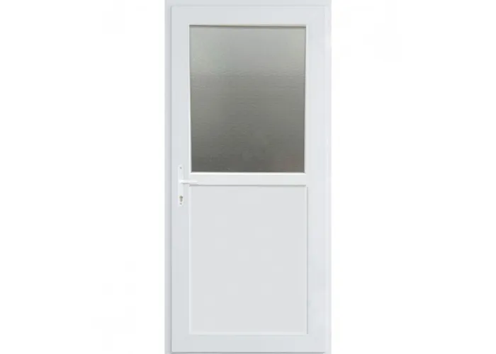 Porta Exterior PVC Meio Vidro Fosco 90x200cm Direita