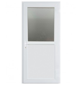 Porta Exterior PVC Meio Vidro Fosco Por Medida DIREITA