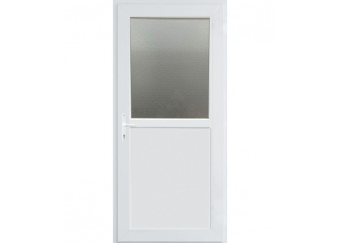 Porta Exterior PVC Meio Vidro Fosco Direita - Por Medida