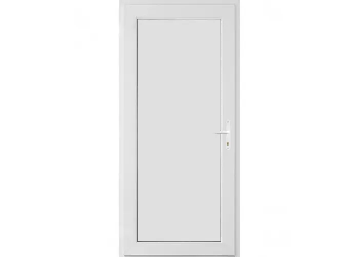 Porta Exterior PVC Painel Liso Branco 80x200cm Esquerda