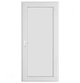 Porta Exterior PVC Painel Liso Branco 80x200cm DIREITA