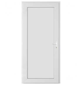Porta Exterior PVC Painel Liso Branco 90x200cm ESQUERDA