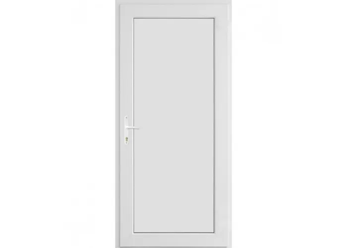 Porta Exterior PVC Painel Liso Branco 90x200cm Direita