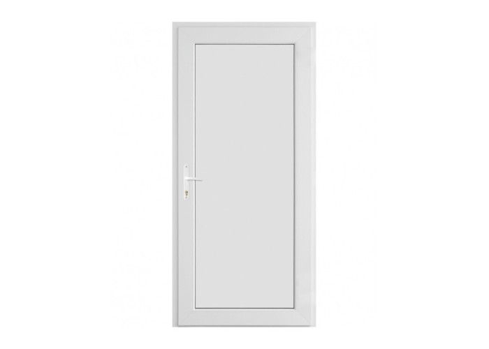 Porta Exterior PVC Painel Liso Branco Direita - Por Medida