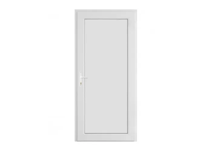 Porta Exterior PVC Painel Liso Branco Direita - Por Medida