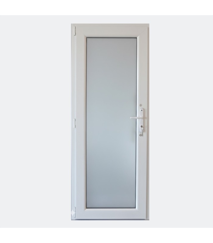 Porta Exterior Aluplast PVC Vidro Transparente 80x200cm Branca Direita