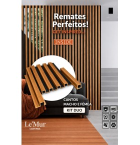 Perfis de remate para Revestimento ripado Le Mur Carvalho Intenso (Kit M/F) 280cm