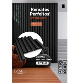 Perfis de Remate para Revestimento Ripado Le Mur Carvalho Negro (Kit 2 M/F) 280cm