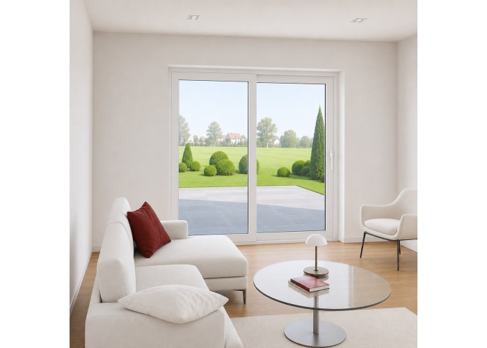 Porta Janela de Correr PVC 200x200cm Vidro Duplo Aluplast