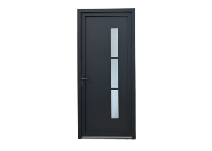 Porta de Entrada PVC VEKA PLUS 5 por Medida – Manhattan Bicolor (Antracite / Branca)