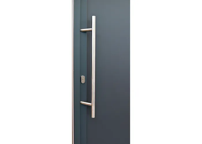 Puxador barra em inox escovado da porta entrada em pvc plus 6 direita