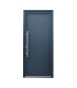 Porta de entrada PVC VEKA PLUS 6 por medida lisa bicolor antracite vista do exterior com abertura à direita