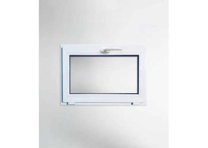 Janela PVC 80x50cm Basculante Vidro Duplo transparente|Entrega rápida