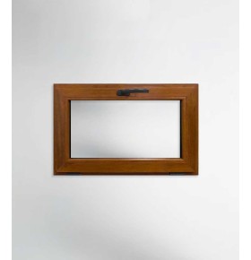 Janela PVC 80x50cm Basculante Carvalho Dourado Vidro Duplo
