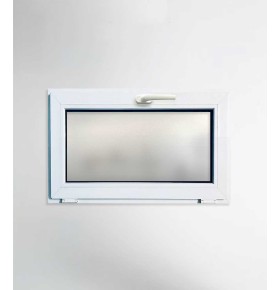 Janela PVC 100x50cm Basculante Vidro Duplo fosco | Entrega rápida