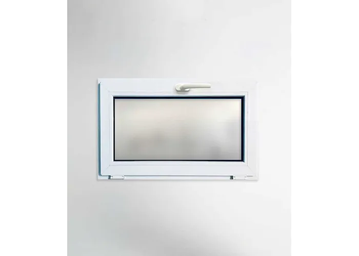 Janela PVC 100x50cm Basculante Vidro Duplo fosco | Entrega rápida