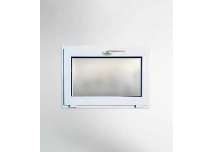 Janela PVC 80x50cm Basculante Vidro Duplo fosco | Entrega rápida