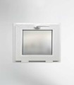Janela PVC 60x50cm Basculante Vidro Duplo FOSCO LISO Perfil EP60