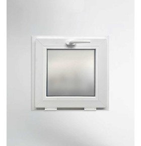 Janela PVC 50x50cm Basculante Vidro Duplo Fosco | Entrega rápida