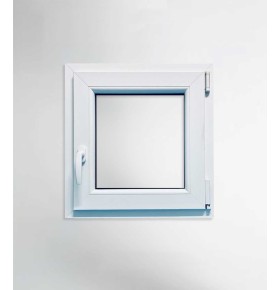 Janela PVC 90x90 cm Oscilobatente vidro duplo | Aluplast A+