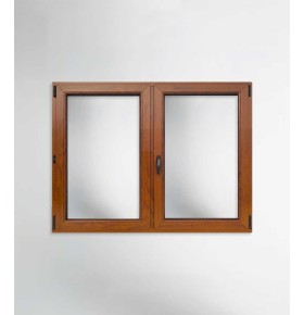 Janela PVC 120x100cm Oscilobatente Carvalho Dourado Vidro Duplo Aluplast