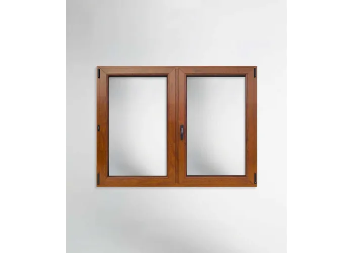 Janela PVC 120x100cm Oscilobatente Carvalho Dourado Vidro Duplo Aluplast
