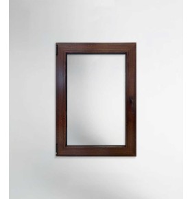 Janela PVC 70x100cm Oscilobatente Esquerda Nogueira Vidro Duplo