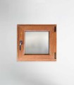Janela PVC 60x60cm Oscilobatente DIREITA Carvalho Dourado Vidro Duplo FOSCO LISO ALUPLAST