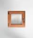Janela PVC 60x60cm Oscilobatente Esquerda Carvalho Dourado Vidro Duplo Fosco Liso Aluplast