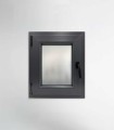 Janela PVC 50x60cm Oscilobatente ESQUERDA Antracite Vidro Duplo FOSCO LISO ALUPLAST