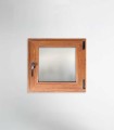 Janela PVC 50x50cm Oscilobatente DIREITA Carvalho Dourado Vidro Duplo FOSCO LISO