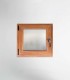 Janela PVC 50x50cm Oscilobatente Esquerda Carvalho Dourado Vidro Duplo Fosco Liso