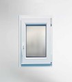 Janela PVC 50x100cm Oscilobatente DIREITA Vidro Duplo FOSCO LISO ALUPLAST