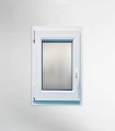 Janela PVC 50x100cm Oscilobatente ESQUERDA Vidro Duplo FOSCO LISO ALUPLAST