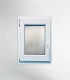 Janela PVC 50×80 cm Oscilobatente vidro duplo fosco | Aluplast A+
