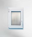 Janela PVC 50x80cm Oscilobatente ESQUERDA Vidro Duplo FOSCO LISO ALUPLAST