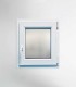 Janela PVC 60×80 cm Oscilobatente vidro duplo fosco | Aluplast A+
