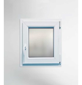 Janela PVC 60×80 cm Oscilobatente vidro duplo fosco | Aluplast A+