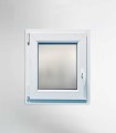Janela PVC 60x80cm Oscilobatente ESQUERDA Vidro Duplo FOSCO LISO ALUPLAST