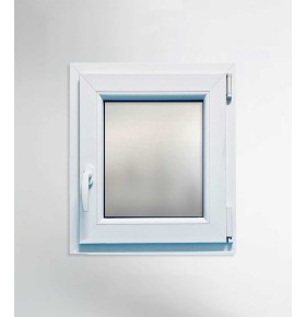 Janela PVC 50×70 cm Oscilobatente vidro duplo fosco | Aluplast A+