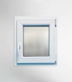 Janela PVC 50x70cm Oscilobatente DIREITA Vidro Duplo FOSCO LISO ALUPLAST