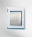 Janela PVC 50x70cm Oscilobatente ESQUERDA Vidro Duplo FOSCO LISO ALUPLAST