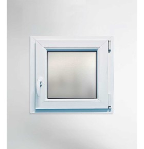Janela PVC 60×60 cm Oscilobatente vidro duplo fosco | Aluplast A+