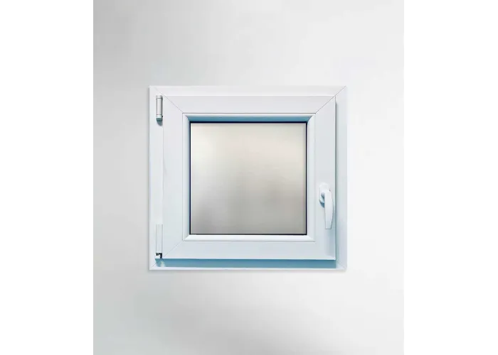 Janela PVC 60×60 cm Oscilobatente vidro duplo fosco | Aluplast A+