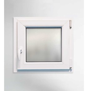 Janela PVC 50×50 cm Oscilobatente vidro duplo fosco | Aluplast A+