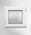 Janela PVC 50x50cm Oscilobatente DIREITA Vidro Duplo FOSCO LISO ALUPLAST