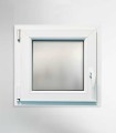 Janela PVC 50x50cm Oscilobatente ESQUERDA Vidro Duplo FOSCO LISO ALUPLAST